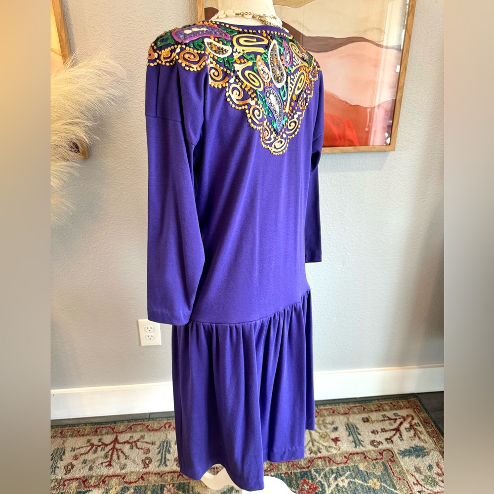 Judy Beth & CO Vintage Hand Painted Drop Waist Dress - Picture 10 of 11